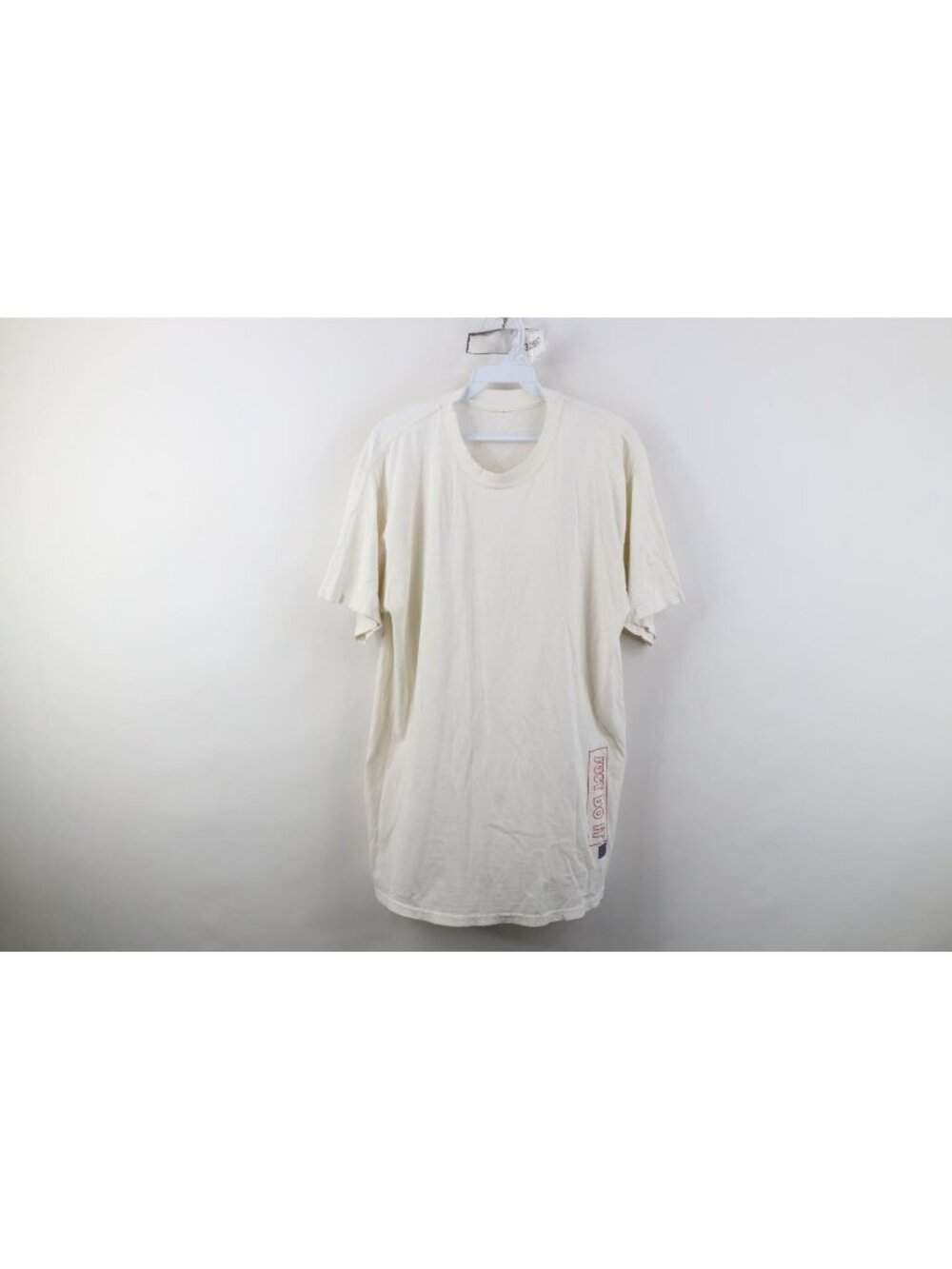 Vintage 90s Nike Mens Large Thrashed Spell Out Just Do It T-Shirt White Cotton